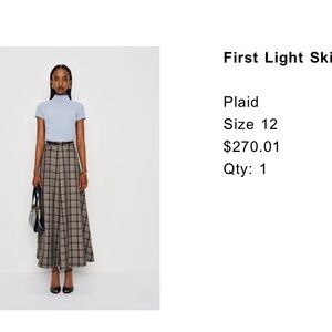 Reformation Plaid Maxi Skirt in Black and Brown